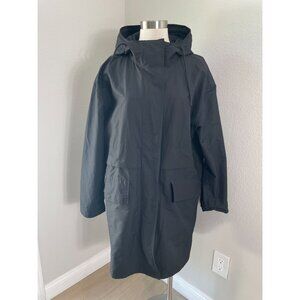 Everlane Womens XL The Renew Anorak Jacket in Black Coat Trench Jacket